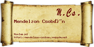 Mendelzon Csobán névjegykártya